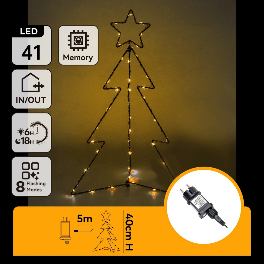 Aigostar - LED kültéri karácsonyi dekoráció LED/3,6W/230V 40 cm IP44 meleg fehér