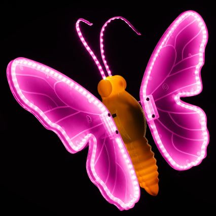 Aigostar - LED kültéri dekoráció 246xLED/9W/230V 42 cm IP44 pillangó/rózsaszín