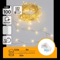 Aigostar - LED kültéri karácsonyi fényfüzér 100xLED/8 funkciós 3xAA 3,3m IP44 meleg fehér