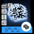 Aigostar - LED Kültéri karácsonyi fényfüzér 100xLED/8 funkcióval 3xAA 10,3m IP44 hideg fehér