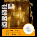 Aigostar - LED kültéri karácsonyi fényfüzér 100xLED/8 működési mód 3xAA 10 m IP44 meleg fehér csepp alakú