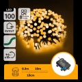 Aigostar - LED kültéri karácsonyi fényfüzér 100xLED/8 üzemmód 3xAA 10,3m IP44 meleg fehér