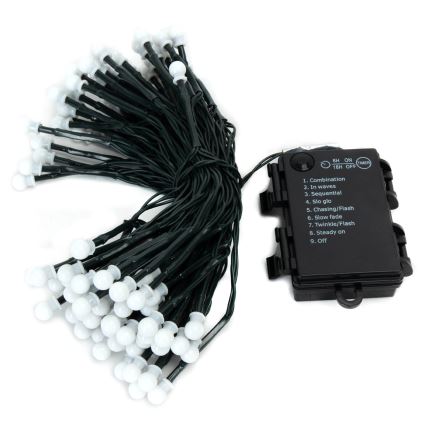 Aigostar - LED kültéri karácsonyi fényfüzér 100xLED/8 üzemmód 3xAA 10,3m IP44 meleg fehér