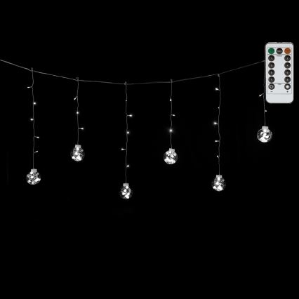 Aigostar - LED kültéri karácsonyi fényfüzér 120xLED/8 üzemmód 3x0,6m IP44 hideg fehér + távirányító