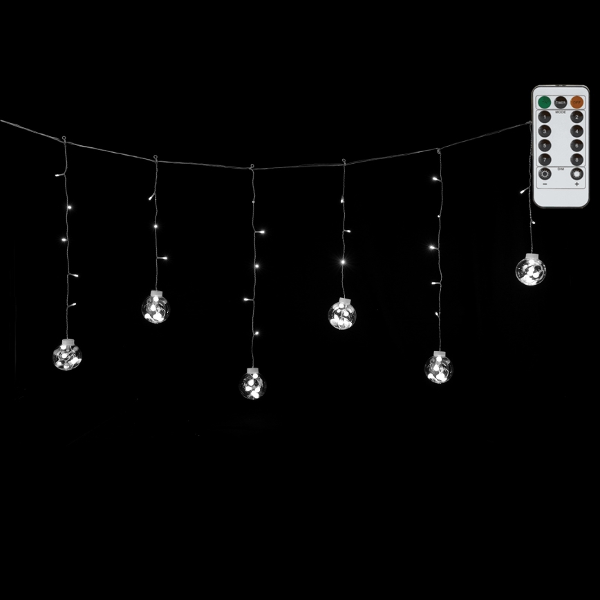 Aigostar - LED kültéri karácsonyi fényfüzér 120xLED/8 üzemmód 3x0,6m IP44 hideg fehér + távirányító