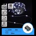 Aigostar - LED kültéri karácsonyi fényfüzér 150 LED/8 funkció/3xAA 15,3 m IP44 hideg fehér