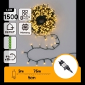 Aigostar - LED kültéri karácsonyi fényfüzér 1500xLED/8 világítási mód 78m IP44 meleg fehér