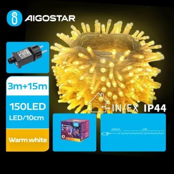 Aigostar - LED kültéri karácsonyi fényfüzér 150xLED/8 funkció 18m IP44 meleg fehér