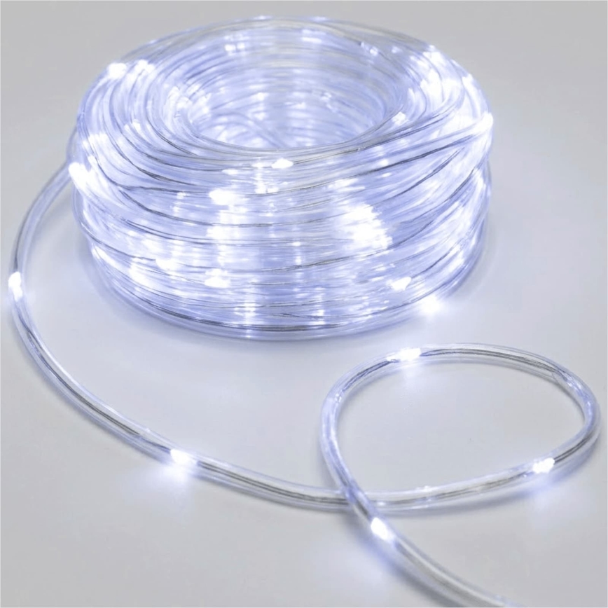 Aigostar - LED kültéri karácsonyi fényfüzér 150xLED/8 funkció 3xAA 15,3m IP44 hideg fehér