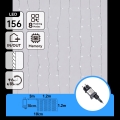 Aigostar - LED kültéri karácsonyi fényfüzér 156xLED/8 funkció 4,2x1,2m IP44 hideg fehér