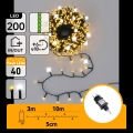 Aigostar - LED kültéri karácsonyi fényfüzér 160xLED+40xLED 13m IP44 meleg+hideg fehér