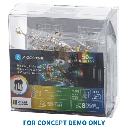 Aigostar - LED kültéri karácsonyi fényfüzér 2000xLED/8 funkció 53m IP44 meleg fehér