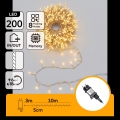 Aigostar - LED kültéri karácsonyi fényfüzér 200xLED/8 üzemmód 13m IP44 meleg fehér