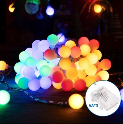 Aigostar - LED kültéri karácsonyi fényfüzér 25xLED/3xAA/8 funkció 2,8 m IP44 többszínű