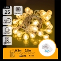 Aigostar - LED kültéri karácsonyi fényfüzér 25xLED/3xAA/8 funkciós 2,8 m IP44 meleg fehér