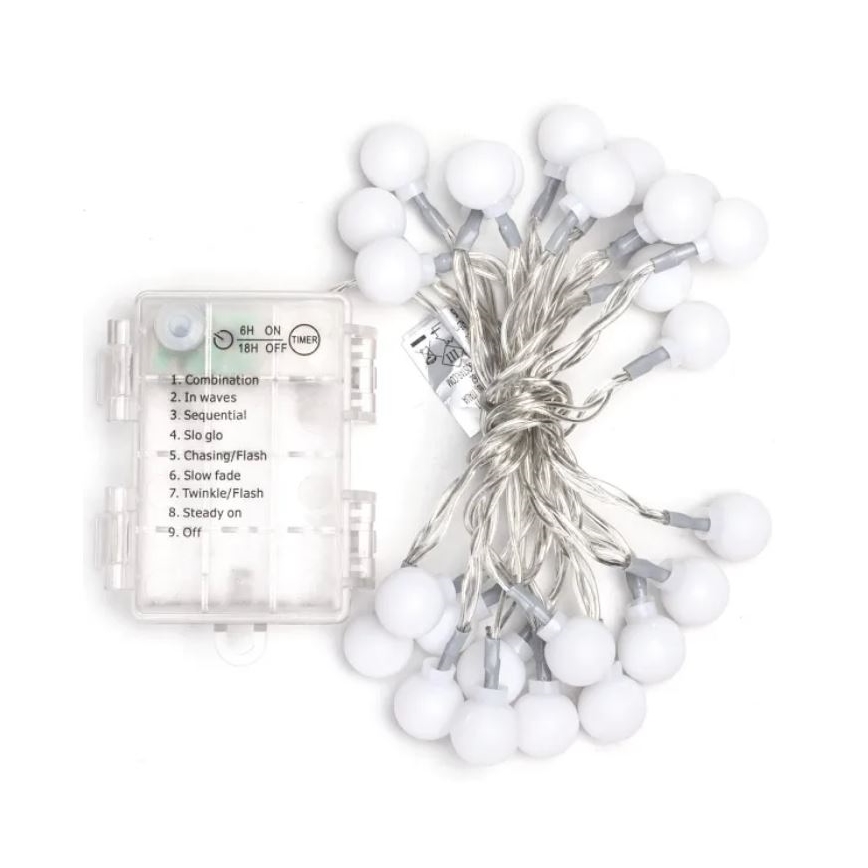 Aigostar - LED kültéri karácsonyi fényfüzér 25xLED/3xAA/8 funkcióval 2,8 m IP44 többszínű