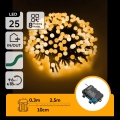 Aigostar - LED kültéri karácsonyi fényfüzér 25xLED/8 funkciós 3xAA 2,8m IP44 meleg fehér