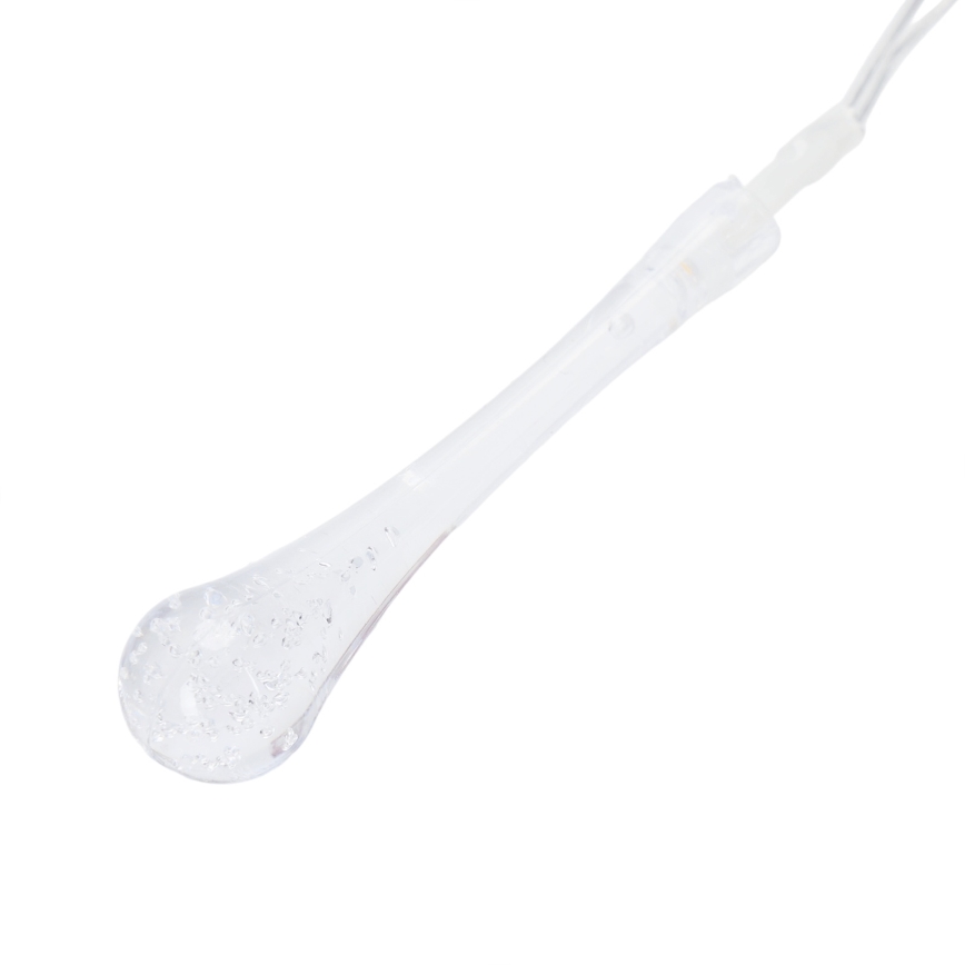 Aigostar - LED kültéri fényfüzér, 25× LED / 8 funkció, 3× AA, 2,5 m, IP44, meleg fehér, csepp alakú
