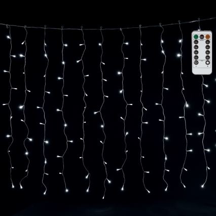 Aigostar - LED kültéri karácsonyi fényfüzér 300xLED/8 világítási mód 3x1m IP44 hideg fehér + távirányító