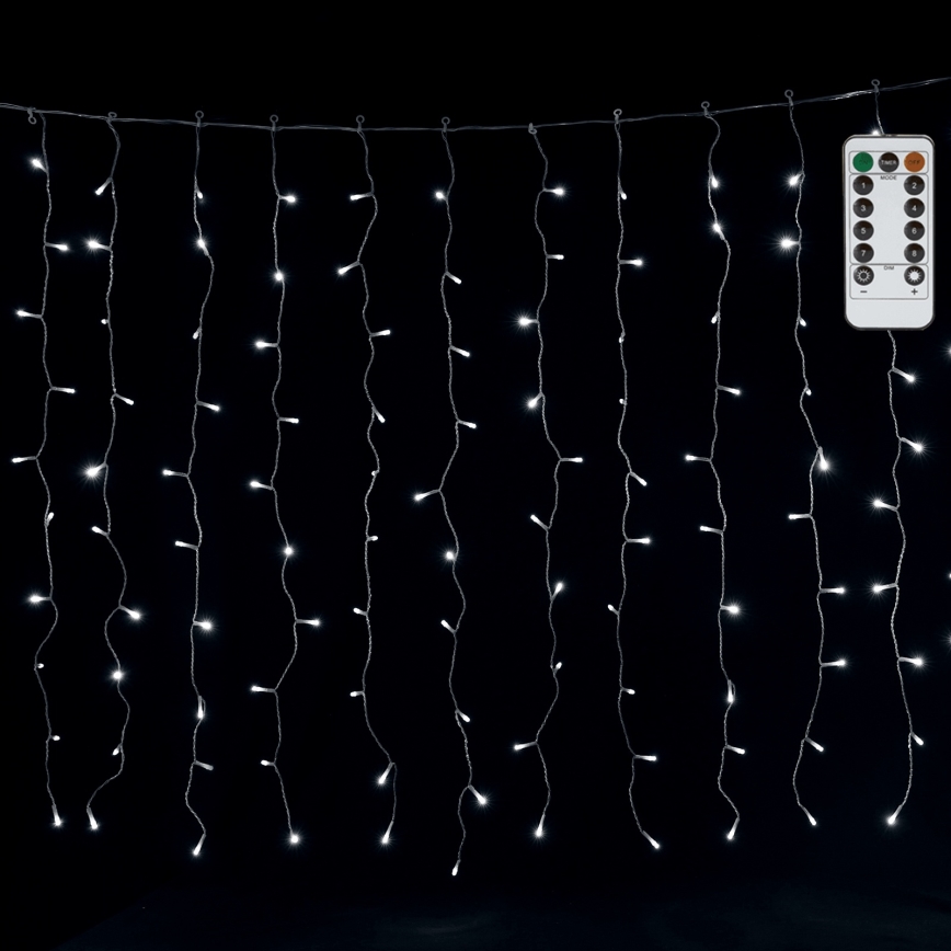 Aigostar - LED kültéri füzér, 300 LED, 8 funkciós, 3×1 m, IP44, hideg fehér, távirányítóval