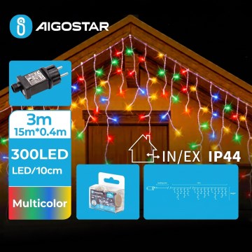 Aigostar - LED kültéri karácsonyi fényfüzér 300xLED/8 funkciós 18x0,4m IP44 többszínű