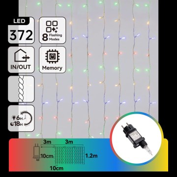 Aigostar - LED kültéri karácsonyi fényfüzér 372xLED/8 funkciós 6x1,2m IP44 többszínű