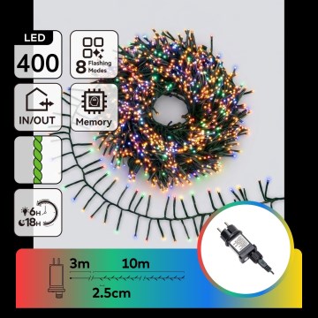 Aigostar - LED kültéri karácsonyi fényfüzér 400xLED/8 üzemmód 13m IP44 többszínű