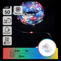 Aigostar - LED kültéri karácsonyi fényfüzér 50 LED/8 üzemmód 3×AA 5,3 m IP44 többszínű