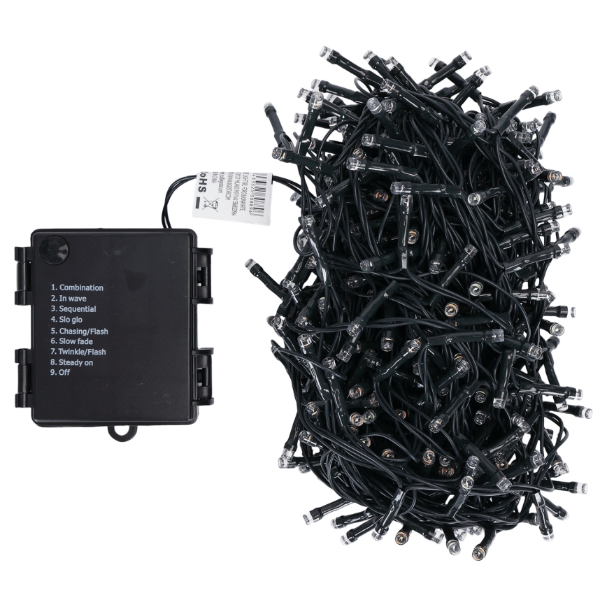 Aigostar - LED kültéri karácsonyi fényfüzér 500 LED/8 funkciós 4xAA 25,3 m IP44 többszínű