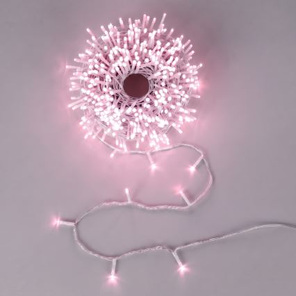 Aigostar - LED Kültéri karácsonyi fényfüzér 50xLED/8 funkció 3xAA 5,3m IP44 rózsaszín