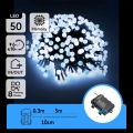 Aigostar -LED kültéri karácsonyi fényfüzér 50xLED/8 üzemmód 3xAA 5,3m IP44 hideg fehér
