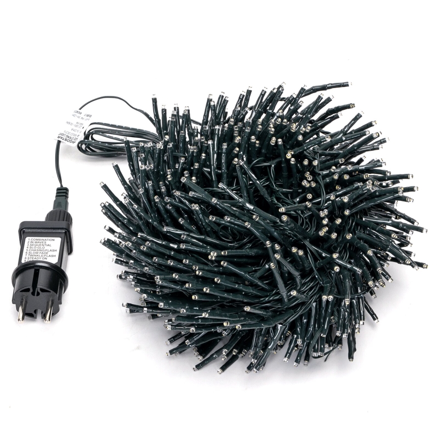 Aigostar - LED kültéri karácsonyi fényfüzér 600 LED/8 funkciós 18m IP44 meleg fehér