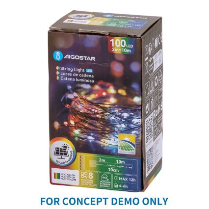 Aigostar - LED kültéri karácsonyi fényfüzér 900xLED/8 funkciós 6m IP44 többszínű