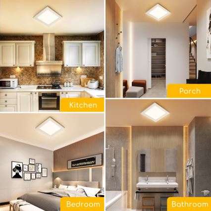 Aigostar - LED mennyezeti felületre szerelhető lámpa LED/6W/230V 3000K 12,2x12,2 cm fehér