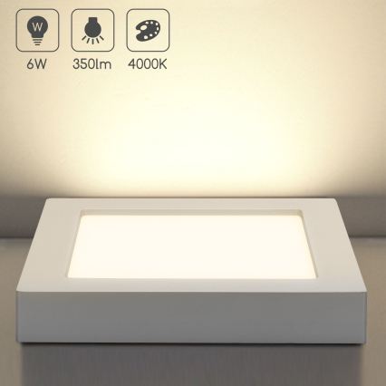 Aigostar - LED mennyezeti felületre szerelhető lámpa LED/6W/230V 4000K 12,2x12,2 cm fehér