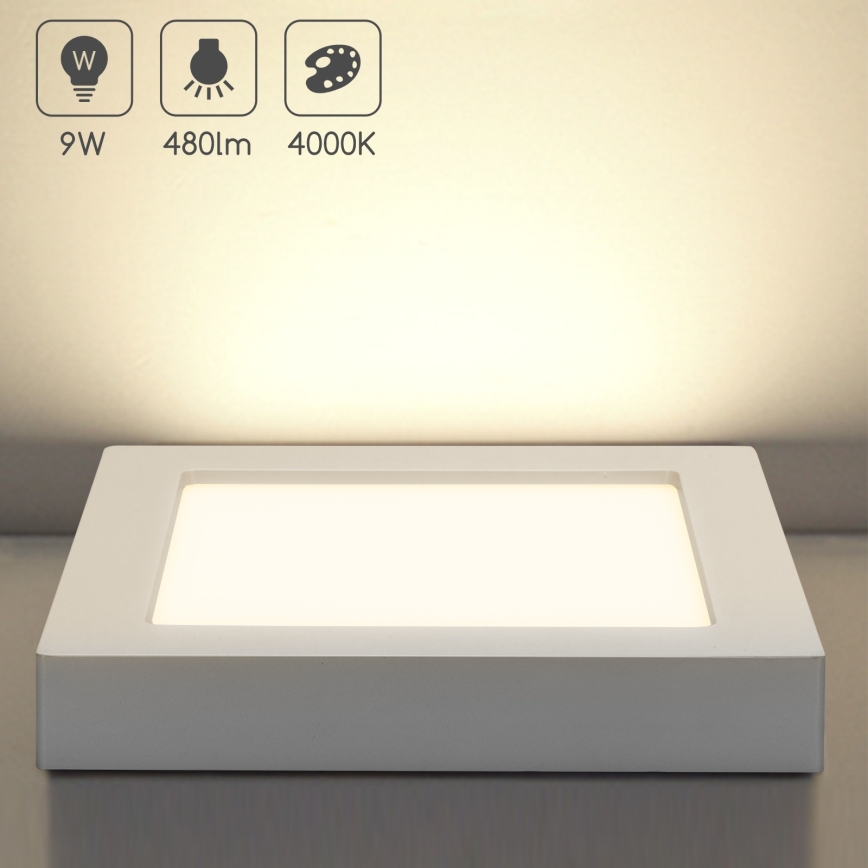 Aigostar - LED mennyezeti felületre szerelhető lámpa LED/9W/230V 4000K 12,2x12,2 cm fehér
