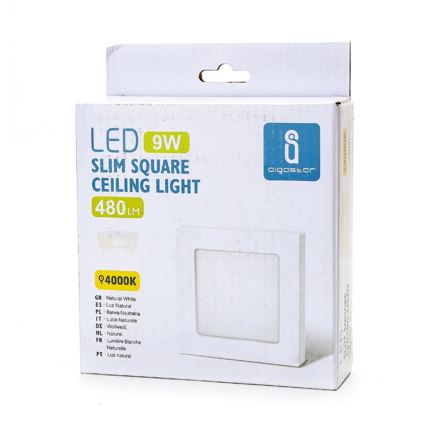 Aigostar - LED mennyezeti felületre szerelhető lámpa LED/9W/230V 4000K 12,2x12,2 cm fehér