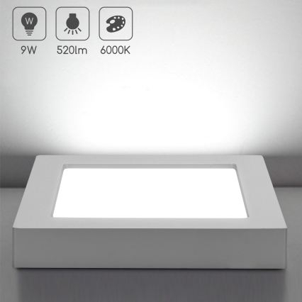Aigostar - LED mennyezeti felületre szerelhető lámpatest LED/9W/230V 6000K 12,2x12,2 cm fehér