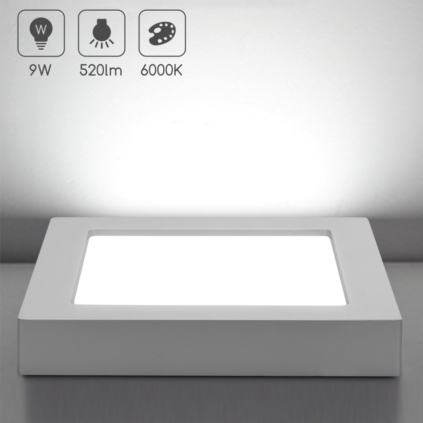 Aigostar - LED mennyezeti felületre szerelhető lámpatest LED/9W/230V 6000K 12,2x12,2 cm fehér