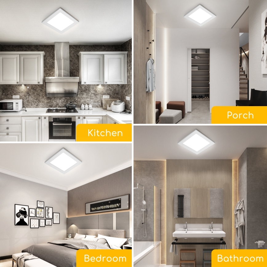 Aigostar - LED mennyezeti felületre szerelhető lámpatest LED/9W/230V 6000K 12,2x12,2 cm fehér