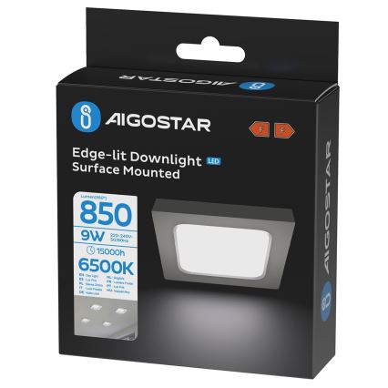 Aigostar - LED mennyezeti felületre szerelhető lámpatest LED/9W/230V 6000K 12,2x12,2 cm fehér
