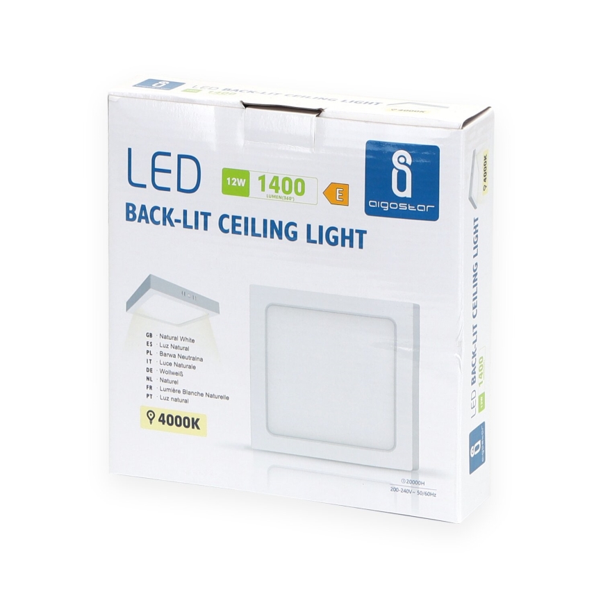 Aigostar - LED Mennyezeti lámpa LED/12W/230V 17,3x17,3 cm 4000K fehér