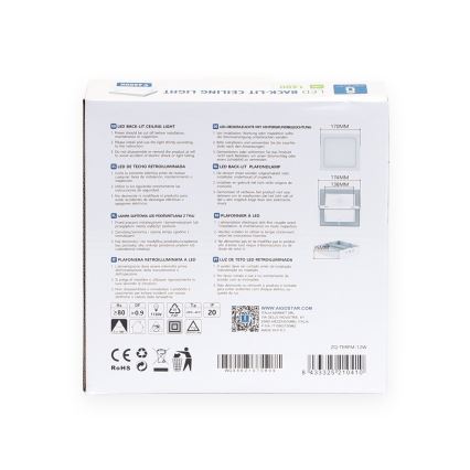 Aigostar - LED Mennyezeti lámpa LED/12W/230V 17,3x17,3 cm 6500K fehér