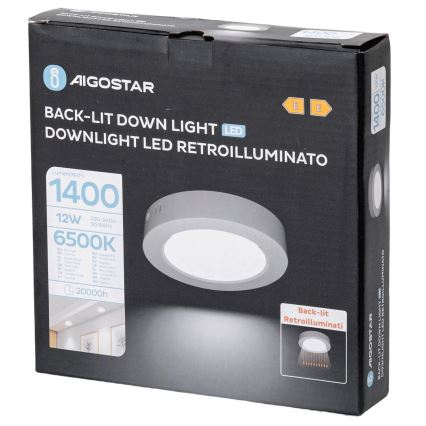 Aigostar - LED Mennyezeti lámpa LED/12W/230V átm. 17,4 cm 6500K fehér