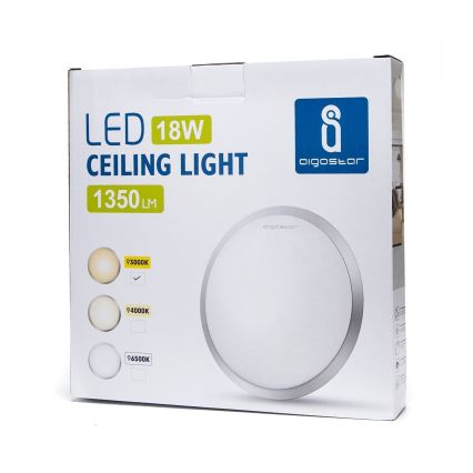 Aigostar - LED Mennyezeti lámpa LED/18W/230V 3000K fényezett króm