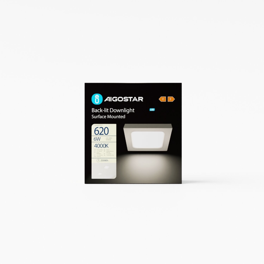 Aigostar - LED Mennyezeti lámpa LED/6W/230V 12,2x12,2 cm 4000K fehér