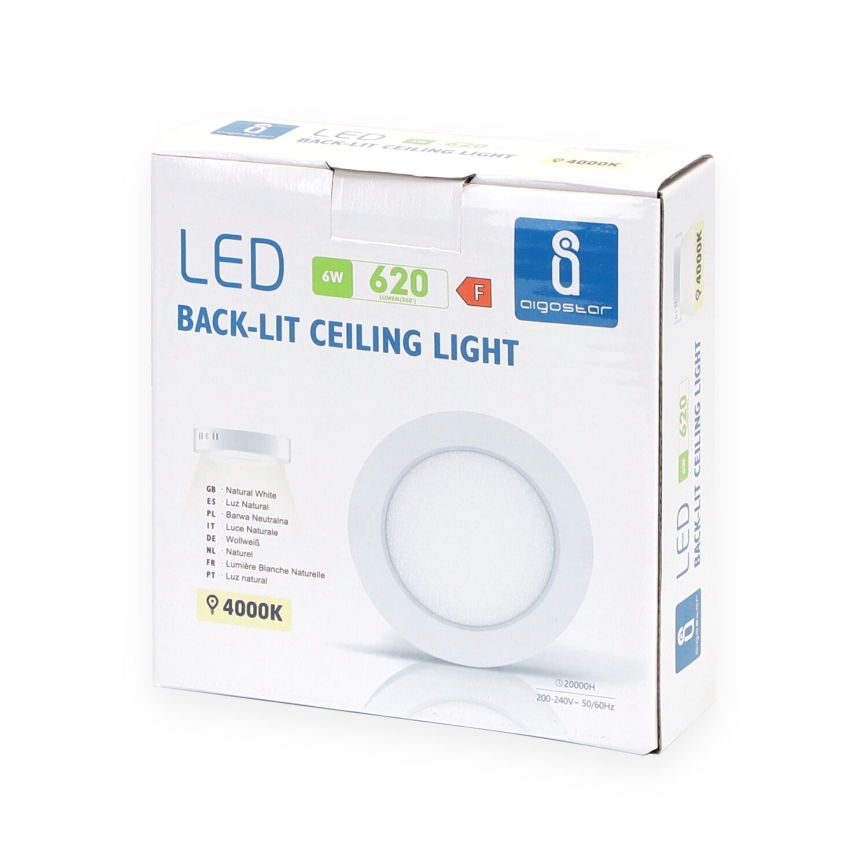 Aigostar - LED Mennyezeti lámpa LED/6W/230V átm. 12,3 cm 4000K fehér