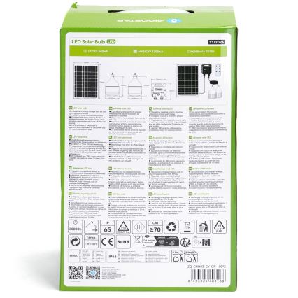 Aigostar - LED Napelemes csillár érzékelővel 2xLED/35W/12V 6000 mAh 6500K átm. 10 cm + távirányítás