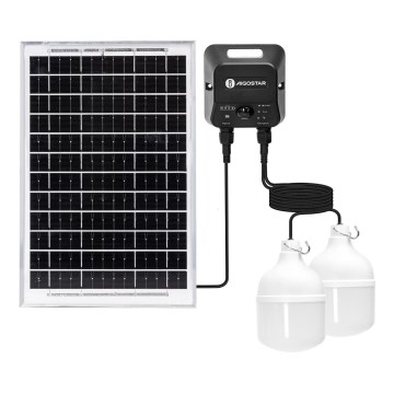 Aigostar - LED napelemes csillár érzékelővel 2xLED/35W/12V 6000 mAh 6500K IP65 átm. 10 cm + távirányító