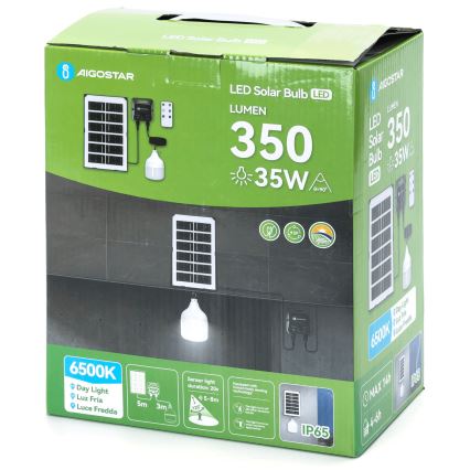 Aigostar - LED Napelemes csillár érzékelővel LED/35W/12V 3000 mAh 6500K átm. 10 cm + távirányítás